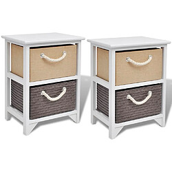 vidaXL Table de chevet 2 pcs Bois