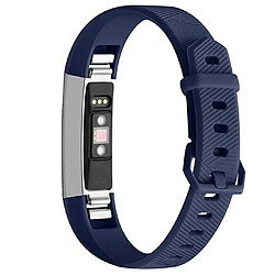 Wewoo Bracelet pour montre connectée Dragonne en silicone de couleur solide FITBIT Alta / HR bleu