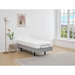 Vente-Unique Sommier électrique de relaxation déco - 90 x 200 cm - Tissu - Gris - ALPANA de YSMÉE 