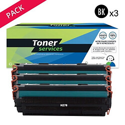 TONER SERVICES Compatible Canon 726 Pack 3 Toners Noir CE278A (78A) 