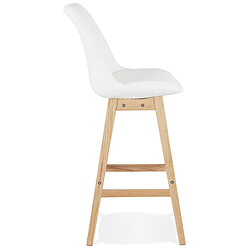 Avis Alterego Tabouret de bar 'SANDRA' en tissu bouloché blanc style scandinave