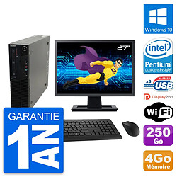 PC Lenovo M82 SFF Ecran 27" Intel G630 RAM 4Go Disque Dur 250Go Windows 10 Wifi · Occasion 