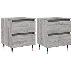 Maison Chic Lot de 2 Tables de chevet - Tables de Nuit sonoma gris 40x35x50 cm bois ingénierie