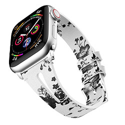 Wewoo Bracelet en cuir forme de goutte d'eau pour montre-bracelet Apple Watch séries 43 et 2 et 1 et 42 mm blanc et gris 