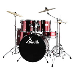 XDrum Semi 20"" batterie studio rouge SET incl. pied perche cymbale + cymbales crash