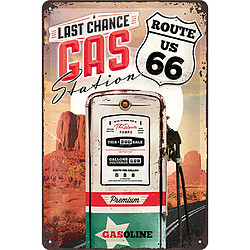 Retro Plaque métallique Gasoline Route 66