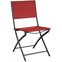 Avis ALIZÉ Chaise pliante en acier et toile Dream (Lot de 4) Graphite, rouge.