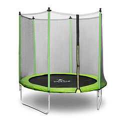 Helloshop26 Trampoline de jardin - diamètre 244 x 180 cm - 80 kg - filet de sécurité - noir/gris 14_0008022 