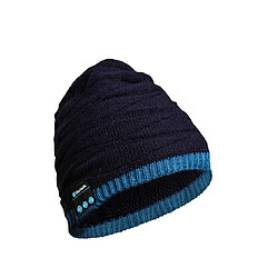 YP Select Bonnet en tricot Automne et Hiver Casual Fish Pattern Hat Appel sans fil Musique Bluetooth 5.0 Headset Hat-Bleu