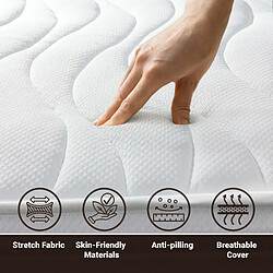 Acheter The White Stone Matelas Double 140x190 à mémoire de forme orthopédique | Hauteur 25 cm | Made in Italy