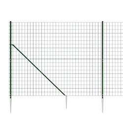 Avis vidaXL Clôture en treillis métallique et piquet d'ancrage vert 2x10m