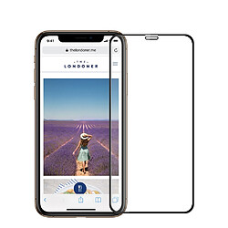 Protecteur écran en verre trempé bord de taille complète 9H arc 2.5D anti-éclatement noir pour votre Apple iPhone XR 