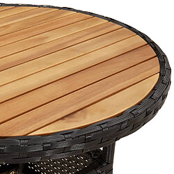 Acheter vidaXL Table de jardin Ø60x75 cm Acacia et résine tressée Noir