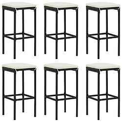 Avis Maison Chic Ensemble de bar de jardin 7 pcs et coussins,Table + chaises + coussins de jardin Résine tressée Noir -GKD882819