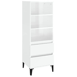 vidaXL Buffet haut Blanc brillant 40x36x110 cm Bois d'ingénierie