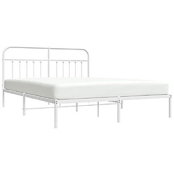 Avis Maison Chic Lit adulte 160x200cm- Cadre de lit métal avec tête de lit pour chambre blanc -MN91384