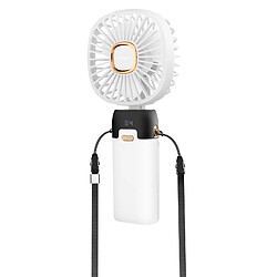 LinQ Mini Ventilateur Portable Réglable 90° Affichage LED Design carré Blanc