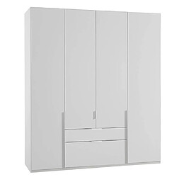 Inside 75 Armoire 4 portes 2 tiroirs WILMA 180 cm blanche 