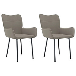 vidaXL Chaises à manger lot de 2 Gris clair Velours