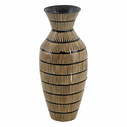 BigBuy Home Vase Noir Beige Bambou 22 x 22 x 52 cm 