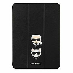 Karl Lagerfeld KLFC12OKCK Étui portefeuille pour iPad 12,9`` Pro 2021 Saffiano Karl & Choupette Noir 