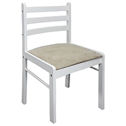 Acheter Maison Chic Lot de 2 Chaises à manger,Chaise pour cuisine,Solide Structure blanc hévéa solide et velours -MN10199