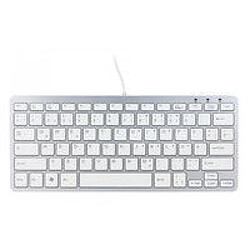 Ergo compact keyboard QWERTZ, Silver/White