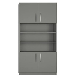 Inside 75 Armoire de rangement niche centrale, 4 portes largeur 100 cm coloris gris graphite mat 