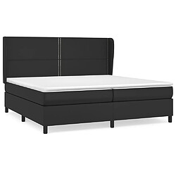 vidaXL Sommier à lattes de lit avec matelas Noir 200x200 cm Similicuir