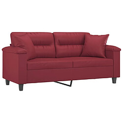 Avis Maison Chic Canapé 2 places avec oreillers,Sofa de Salon,Canapé droit bordeaux 140 cm similicuir -GKD453595