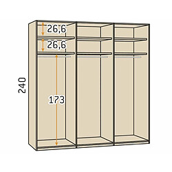 Acheter Inside 75 Armoire blanche 288,4 x 60 x 240 cm structure standard 6 portes kubica