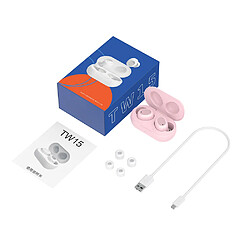 Universal Mini Bluetooth 5.0 TWS casque casque casque sans fil Fone de dans l'oreille casque rose fille de tous les téléphones cellulaires TW15 casque Bluetooth casque