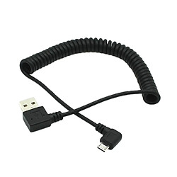 USB 2.0 Mâle À Mini USB Connecteur Câble 1m USB 2.0 Mâle À Micro USB Mâle Ressort Câble Gauche Angle Connecteur Corde