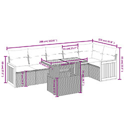 Avis vidaXL Salon de jardin avec coussins 7 pcs gris résine tressée