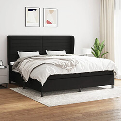 vidaXL Sommier à lattes de lit avec matelas Noir 200x200 cm Tissu 