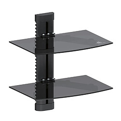 Support étagère double en verre pour DVD Maclean MC-662 max 2x8 kg 