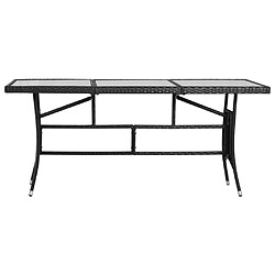 vidaXL Table de jardin noir 170x80x74 cm résine tressée