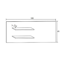 Pegane Set de 2 étagères murales coloris chêne cambrian - Longueur 180 x profondeur 17,6 x hauteur 65 cm