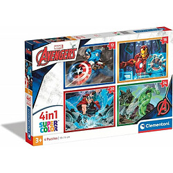 Clementoni - 21525 - Puzzle 4 en 1 - Les Avengers - 4 puzzles de 12, 16, 20 et 24 pièces - Jeu Educatif, de Réflexion et de Patience - 19 x 14 Cm - À Partir de 3 ans 