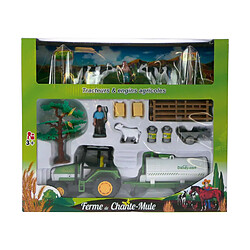 Imagin Coffret élevage de vaches avec 2 vaches, tracteur, engin agricole, personnages et décors