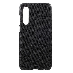 Etui en PU rude paillettes pailletées noires pour votre Huawei P30 