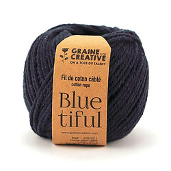 Graines Creatives Coton pour macramé ø 2,5 mm x 80 m - indigo