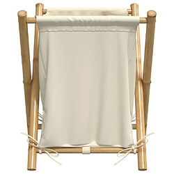 Avis vidaXL Panier à linge blanc crème 45x55x63,5 cm bambou