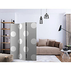 Decoshop26 Paravent 3 volets panneaux cloison séparateur de pièce pliable recto verso Charming Dots 135x172 cm PAR110177