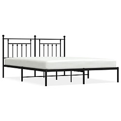 Maison Chic Lit adulte - Cadre de lit métal avec tête de lit,Structure du lit Contemporain pour chambre noir 160x200 cm -MN64852