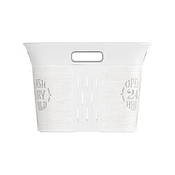 KIS Corbeille a linge Laudry de Luxe Chic Style - 40 l - Gris et blanc