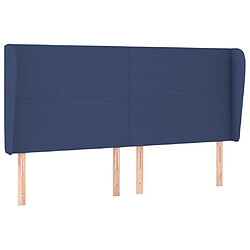 Maison Chic Tête de lit scandinave avec oreilles,meuble de chambre Bleu 203x23x118/128 cm Tissu -MN44425