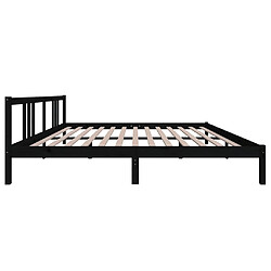 Acheter vidaXL Cadre de lit Noir Bois massif 200x200 cm