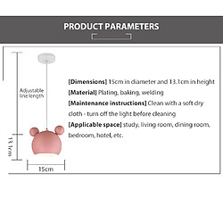 Avis Universal Applique murale nordique aluminium Mickey Hills chambre d'enfant s'allume moderne luminaire mural d'intérieur luminaire luminaire créatif E27 (rose suspendu)