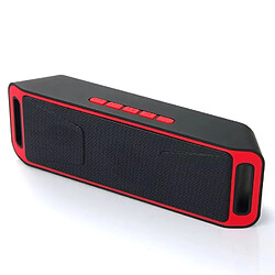 Universal Portable sans fil Bluetooth de Bluetooth Basse Basse Stéréo Son Subwoofer FM Radio Lecteur MP3 USB TF pour ordinateur Smart Phones | Haut-parleurs portatifs (rouge) 